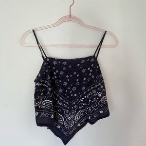 Garage Navy Bandana Top
